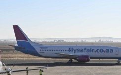 File: A FlySafair plane on a runway. Gallo Images/Volksblad/ Mlungisi Louw