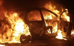 Torched vehicle