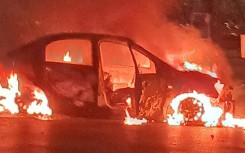 Torched vehicle