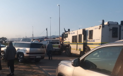 Police on the scene of the shooting at Macassar taxi rank.