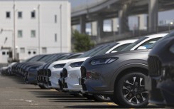 Honda ZR-V cars ready for export are parked on Daikokufuto island inside Tokyo Bay. Stanislav Kogiku/APA-PictureDesk via AFP