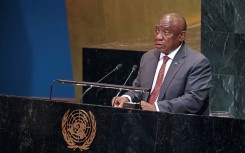 President Cyril Ramaphosa speaks during a United Nations Summit. AFP/Ludovic Marin
