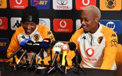 Kaizer Chiefs striker Khanyisa Mayo and winger Pule Modi. BackpagePix/Phakamisa Lensman