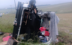 The scene of the taxi accident on the N3. Supplied