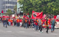 Cosatu is marching in Cape Town to commemorate International Day for Decent Work/ Photo: Nobesuthu Hejana