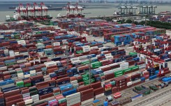 Containers at the Shanghai international port in Shanghai. AFP/China OUT