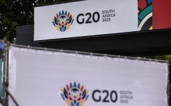 A general view of the G20 South Africa logo ahead of the G20 leader’s summit. AFP/Emmanuel Croset