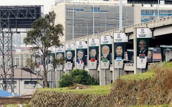 Banners of portraits of world leaders of G20 countries