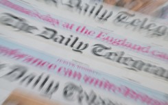 The masthead of British newspaper The Telegraph. AFP/Richard A Brooks