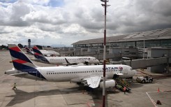 LATAM airline planes are pictured on the tarmac at El Dorado International Airport in Bogota. AFP/Raul Arboleda