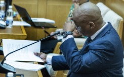 SAPS former Chief of Staff Cedrick Nkabinde testifies at the Parliamentary Ad Hoc Committee inquiry. Gallo Images/Brenton Geach