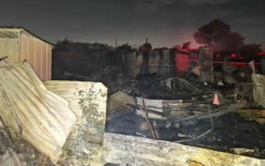 The scene of the shack fire. Supplied