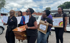 Anti-GBV protesters at a march. eNCA/Zanele Buthelezi
