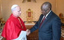 President Cyril Ramaphosa meets with Pope Leo XIV. The Vatican Media