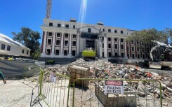 Parliament has been under construction since an arson attack in 2022