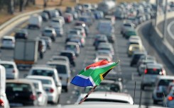 Traffic moves slowly near Soccer City stadium in Johannesburg. AFP/Joe Klamar