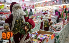 A Santa Clause figurine for Christmas. AFP/Simon Maina