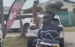 Nokuzola Kolwapi was caught on camera firing a gun to celebrate her son's Umgidi.