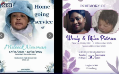 Wendy Pietersen and her unborn baby and Mileeck Newman.