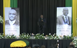 Vusi Hlongwa at his brother's funeral.