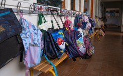 File: School bags inside a classroom. Annabelle Planche/Hans Lucas via AFP