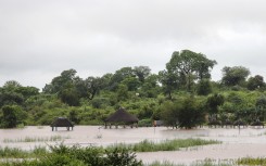 A general view floodwaters at Axivaleni Resort at the Nsami dam, in Giyani. AFP/Orlando Chauke