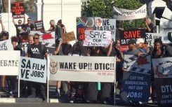 Workers in the creative industry protesting