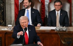 US President Donald Trump delivers the State of the Union address in the House Chamber of the US Capitol. AFP/Andrew Caballero-Reynolds
