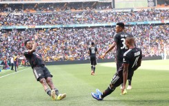 Tshepang Moremi celebrates his goal. BackpagePix/Samuel Shivambu