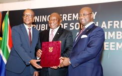 President Cyril Ramaphosa witnessing the signing of the Instrument of Accession, marking South Africa’s transition to Class A shareholder status.