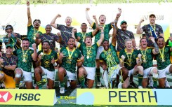 The Blitzboks lift the trophy. X/@Blitzboks