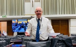 Paul O'Sullivan is testifying at the SAPS Ad Hoc Committee. eNCA/Kevin Brandt