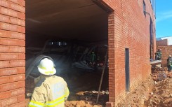  Six people have died after a building collapsed in Johannesburg on Monday.  Two others remain trapped under the rubble. Supplied