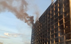 The Botha Sigcau building fire. eNCA/Ronald Masinda