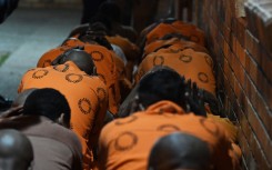 Officials pounce on inmates at St Albans Prison. Lulama Zenzile/Gallo Images