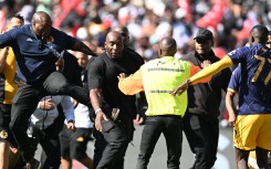 Orlando Pirates and Kaizer Chiefs security fights during the Betway Premiership match between Orlando Pirates and Kaizer Chiefs at FNB Stadium. Lefty Shivambu/Gallo Images