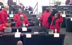 members of the uMkhonto weSizwe (MK) Party and the Economic Freedom Fighters (EFF) protesting out of the house.