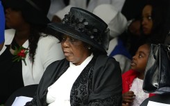 Senzo Meyiwa's mother Ntombifuthi Meyiwa at his funeral service. Gallo Images/Daily Sun/Trevor Kunene