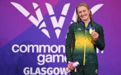 Gold medalist South Africa's Lara van Niekerk celebrates her win. AFP/Oli Scarff