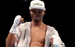 Zolani Tete poses after his 11th second knock out of Siboniso Gonya during the WBO Bantamweight Championship of the World at the SSE Arena Belfast. (Photo by Liam McBurney/PA Images via Getty Images)