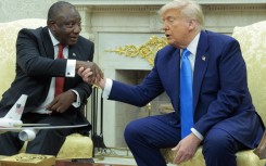 President Cyril Ramaphosa and Donald Trump. AFP