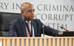 Makgothi Samuel Thobakgale at the Madlanga Commission.  Frennie Shivambu/Gallo Images