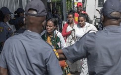 Outside the Department of Home Affairs Refugee Reception Centre on Che Guevara Road in Durban. AFP