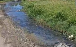 Sewerage flowing down the road in Matjhabeng.