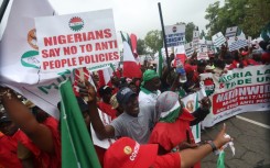 Hundreds of workers in Nigeria across all sectors went on strike on Wednesday  