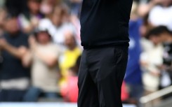 Tottenham manager Ange Postecoglou is introduced to the home crowd before the pre-season friendly against Shakhtar Donetsk
