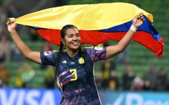 Colombia defender Daniela Arias celebrates the win over Jamaica
