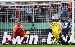 Marcel Sabitzer (R) joined Borussia Dortmund from Bayern Munich in the close season