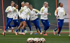 Sweden in training on the eve of their semi-final 