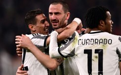 Leonardo Bonucci (C) has won eight league titles with Juventus